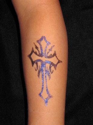 Glitter Cross Tattoo